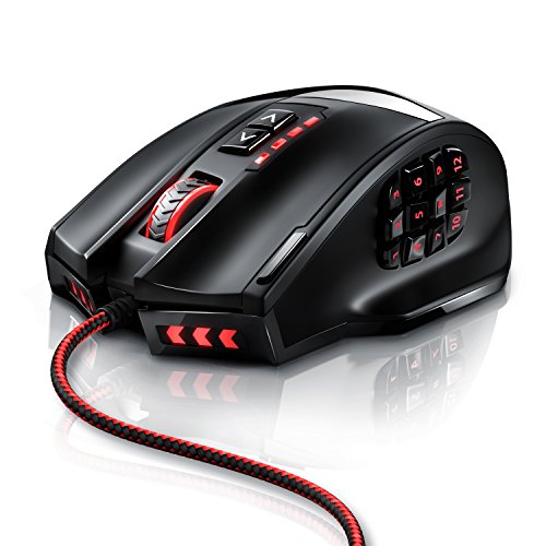 Titanwolf - 16400 DPI USB Laser Gaming Mouse - 18 Tasten - 16400 DPI - konfigurierbare LED-Farb-Beleuchtung - Avago Sensor - MMO - inkl. Software programmierbare Tasten - bis zu 30G Beschleunigung Bild 1