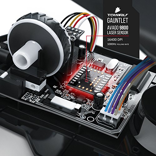 Titanwolf - 16400 DPI USB Laser Gaming Mouse - 18 Tasten - 16400 DPI - konfigurierbare LED-Farb-Beleuchtung - Avago Sensor - MMO - inkl. Software programmierbare Tasten - bis zu 30G Beschleunigung Bild 3