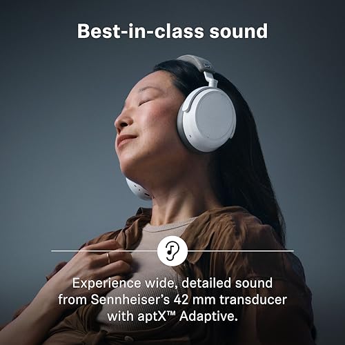 Sennheiser MOMENTUM 4 Wireless Noise Cancelling Headphones – Bluetooth Kopfhörer Headset für kristallklare Anrufe mit adaptiver Geräuschunterdrückung, Over-Ear, 60 h Akku, faltbar, schwarz Bild 3