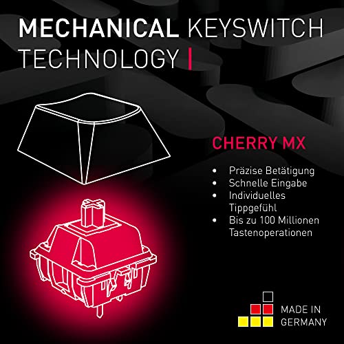CHERRY MX 8.2 TKL Wireless, Kabellose Gaming-Tastatur ohne Nummernblock, Deutsches Layout (QWERTZ), mit Metallkoffer für Transport, MX RED Switches, Schwarz Bild 4