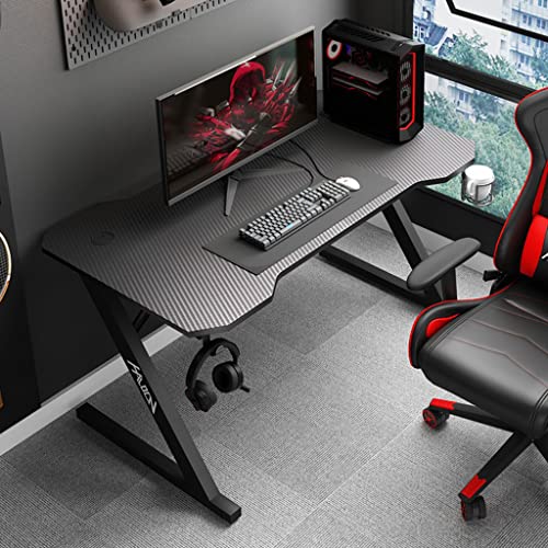 Ergonomischer PC-Computertisch, Z-förmiger Gaming-Tisch, Gamer-Workstation mit großem Mauspad-Getränkehalter, Headset-Haken mit robustem Computertisch aus Metall und Holz, L 100 cm (L 120 cm) Bild 3