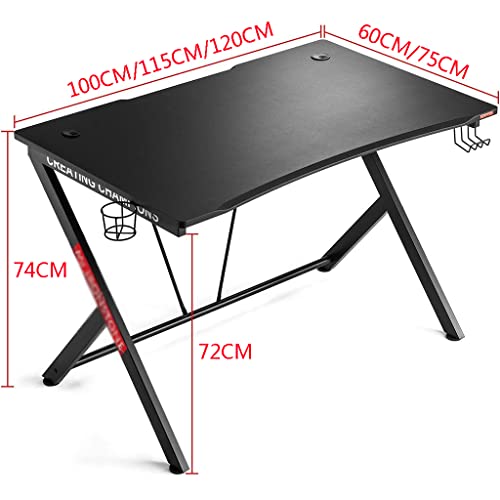 Gaming-Tisch mit komplettem Schreibtisch-Mauspad, Y-förmiger Gaming-Tisch, Gamer-Workstation mit großem Mauspad, Getränkehalter, Headset-Haken, Stabiler Computertisch aus Metall und Holz, Schwar Bild 2