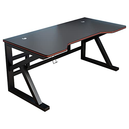 Gaming-Tisch mit komplettem Schreibtisch-Mauspad, ergonomischer Gaming-Schreibtisch für PC, K-förmiger Computer-Arbeitsplatz, Headset-Haken – robust, weiß L 120 cm (schwarz L140 cm) Bild 1