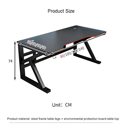 Gaming-Tisch mit komplettem Schreibtisch-Mauspad, ergonomischer Gaming-Schreibtisch für PC, K-förmiger Computer-Arbeitsplatz, Headset-Haken – robust, weiß L 120 cm (schwarz L140 cm) Bild 3