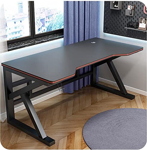 Gaming-Tisch mit komplettem Schreibtisch-Mauspad, ergonomischer Gaming-Schreibtisch für PC, K-förmiger Computer-Arbeitsplatz, Headset-Haken – robust, weiß L 120 cm (schwarz L140 cm) Bild 4