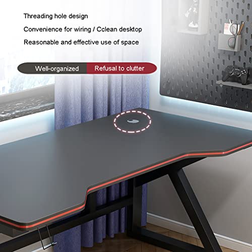 Gaming-Tisch mit komplettem Schreibtisch-Mauspad, ergonomischer Gaming-Schreibtisch für PC, K-förmiger Computer-Arbeitsplatz, Headset-Haken – robust, weiß L 120 cm (schwarz L140 cm) Bild 5