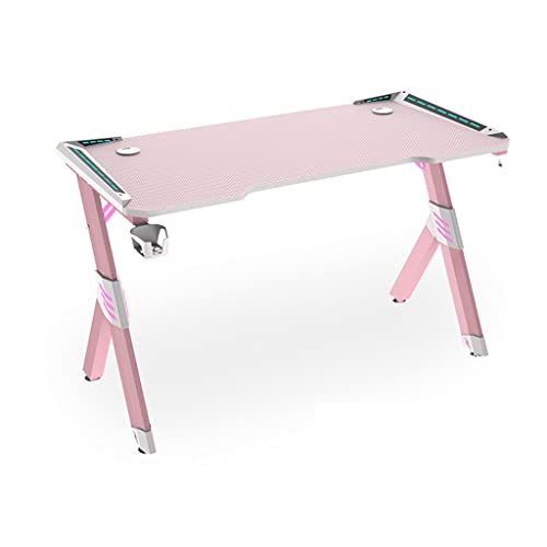 geformter Computer-Gaming-Schreibtisch, Y-förmiger Gaming-Tisch, Gamer-Arbeitsplatz mit großem Mauspad, Getränkehalter, Headset-Haken – Stabiler Computertisch aus Metall und Holz, rot-L 120 cm (R Bild 1