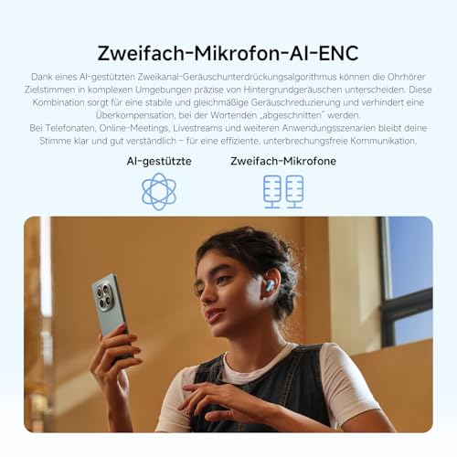 XIAOMI REDMI Buds 8 Lite: True-Wireless In-Ear Kopfhörer mit 42dB ANC, 12,4mm Treiber, bis zu 36 Std. Laufzeit, 5 EQ-Presets & Bluetooth 5.4, schwarz Bild 5