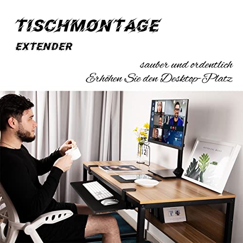 Verstellbare Tastaturablage mit verschiebbarem Trockner und Maus-Plattform, Untertischstütze für Home Office & Gaming Setup, platzsparende Workstation-Lösung Bild 5