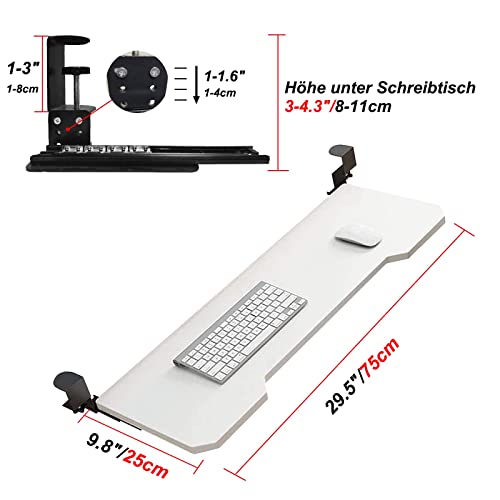 Verstellbare Tastaturablage mit verschiebbarem Trockner und Maus-Plattform, Untertischstütze für den Arbeitsplatz, ideal für Home Office & Gaming Bild 2