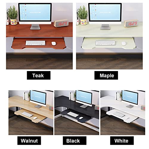 Tastatur- und Maus-Verlängerungsablage, Walnussholz-Finish, 60 x 30 cm, platzsparender Schiebe-Trockner für Home Office und Gaming-Setup Bild 3