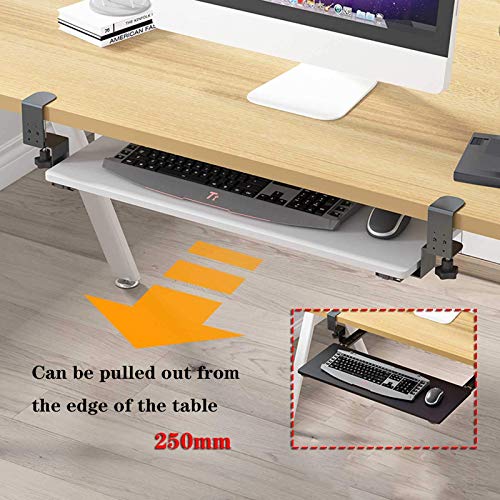 Verstellbare Tastatur und Maus, Schiebe-Schreibtisch-Design mit platzsparendem Clip für Komfort und Effizienz. Perfekt für Home Office und Gaming Bild 2