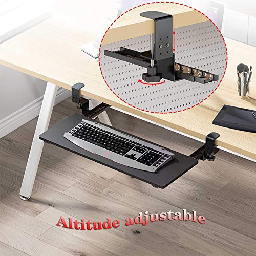 Verstellbare Tastatur und Maus, Schiebe-Schreibtisch-Design mit platzsparendem Clip für Komfort und Effizienz. Perfekt für Home Office und Gaming Bild 3