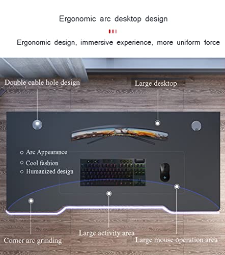 High-Performance Gaming Desk Kohlefaser-Mauspad für PC, Weiß, 140 cm, ideal für Gamer und Home Office Setup Bild 3