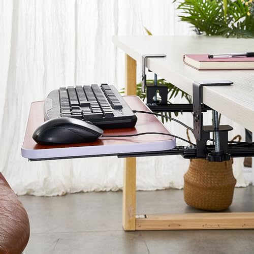 Tastaturablage Der Untertisch-Schiebeplattform für Cuter und Maus, platzsparend, ausziehbares Design für Home Office und Gaming, verstellbare Höhe und einfache Installation Bild 2