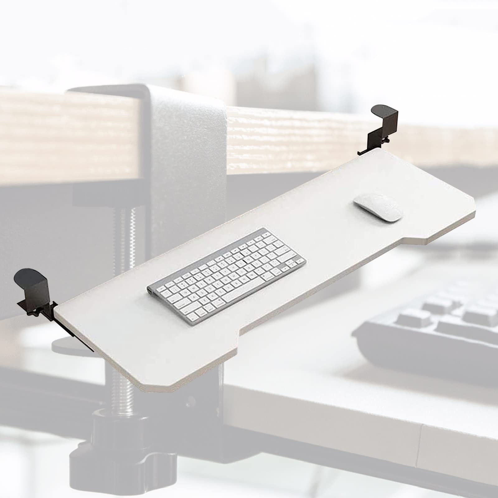 Verstellbare Tastaturablage mit verschiebbarem Trockner und Maus-Plattform, Untertischstütze zur Optimierung des Arbeitsplatzes, ideal für Heimbüro und Gaming-Setup